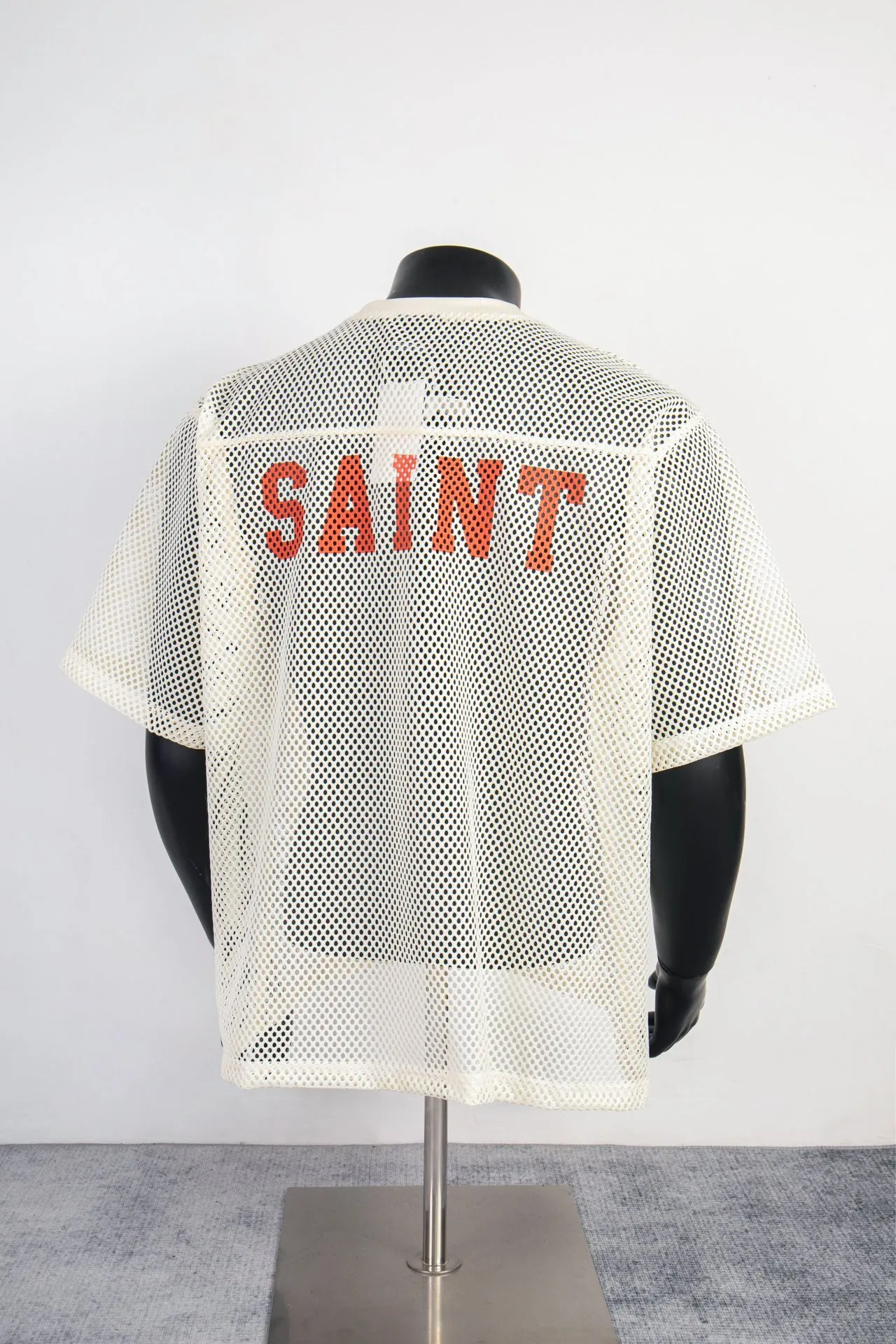 Style No. S01# Saint Hollow Mesh T-shirt Vest Color: Apricot Navy Black Size: M-L-XL P104